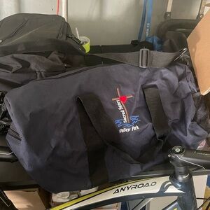 Navy Duffel Bag with Embroidered Logo